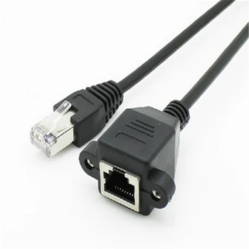 1 pcs 30 cm 8Pin RJ45 Kabel Laki-laki ke Perempuan Sekrup Panel Mount Ethernet LAN Jaringan 8 Pin Kabel Ekstensi