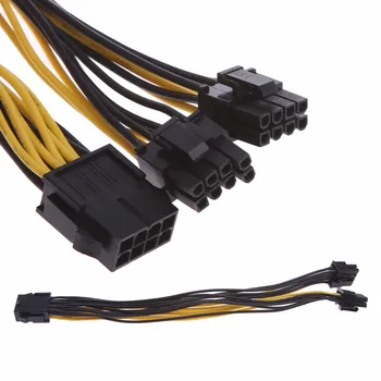 CPU 8-Pin untuk Menggandakan PCI-E 8-Pin (6P+2P) Kabel Pemisah Kabel Catu Daya 25cm untuk DIY Komputer