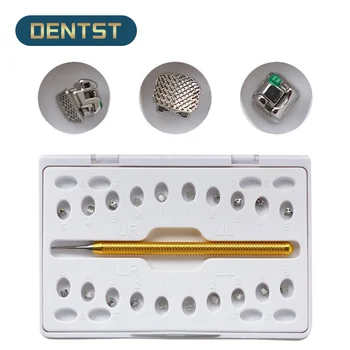 Dentst 20 Buah / Set 0.022 Braket Pengikat Mandiri Ortodontik Gigi Kawat Gigi Logam Roth MBT Anda Dapat Memilih Kait 345 Kait/Tanpa Kait