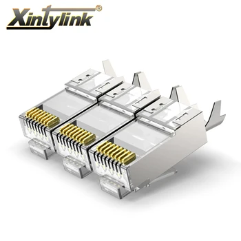 konektor xintylink CAT7 rj45 steker kabel ethernet rj rg45 CAT6A 8P8C FTP stp terlindung.6a kucing.7 jaringan sftp lan 10/50/100 pcs