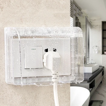Kotak tahan air berperekat sendiri 118 jenis universal soket sakelar transparan penutup debu soket dapur kamar mandi kotak tahan percikan