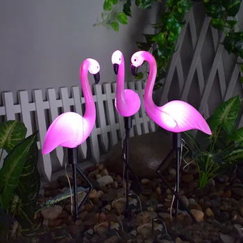 Led Flamingo Tahan Air Lampu Rumput Tenaga Surya Lampu Dekorasi Taman Luar Ruangan Lantai Taman dengan Lampu Lanskap Lampu Dekorasi Luar Ruangan