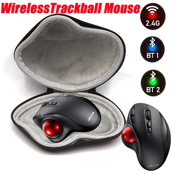 Missgoal Mouse Trackball Nirkabel 2.4 G Mouse Laser Vertikal dengan Casing Pelindung Keras untuk Laptop Mouse Ergonomis 1600 DPI