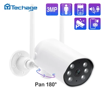 Techage 3MP Kamera IP Nirkabel Pan Tilt Dalam Ruangan Audio Dua Arah CCTV Kamera WiFi 1080P Monitor Bayi Pengawasan Keamanan Video