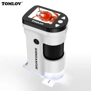 Tomlov Handheld Digital Microscope 800X Gambar / Video untuk Anak-anak Biologi Profesional Kaca Pembesar Lensa Kamera Mikroskop