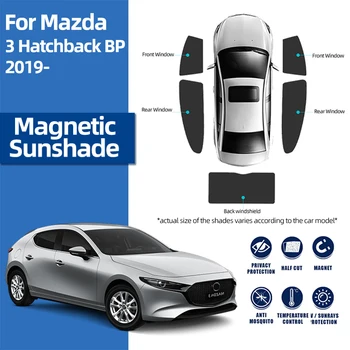 Untuk Mazda 3 Hatchback BP 2019-2022 Mazda3 Pelindung Kerai Mobil Magnetik Tirai Kaca Depan Jendela Samping Belakang Pelindung Pelindung Matahari