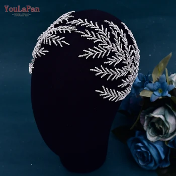 YouLaPan HP493 Ikat Kepala Pengantin Perhiasan Rambut Berlian Imitasi untuk Wanita Tiara Kristal Mahkota Pernikahan Hiasan Kepala Pengantin Aksesori Rambut
